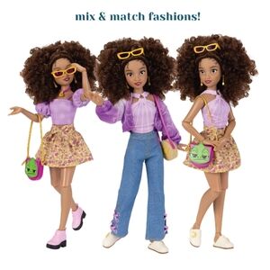 🍹ILY Curly-Hair Fashion Doll Set in Purple Outfit Mix